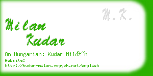 milan kudar business card